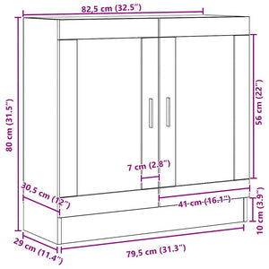 Bokskåp Svart Ek 82,5 x 30,5 x 80 cm Konstruerat trä