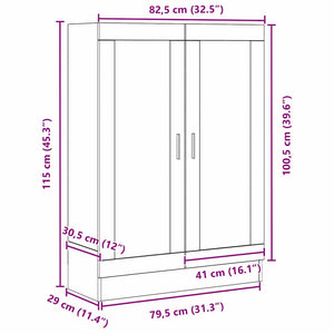 Bokskåp Svart Ek 82,5 x 30,5 x 115 cm Konstruerat trä