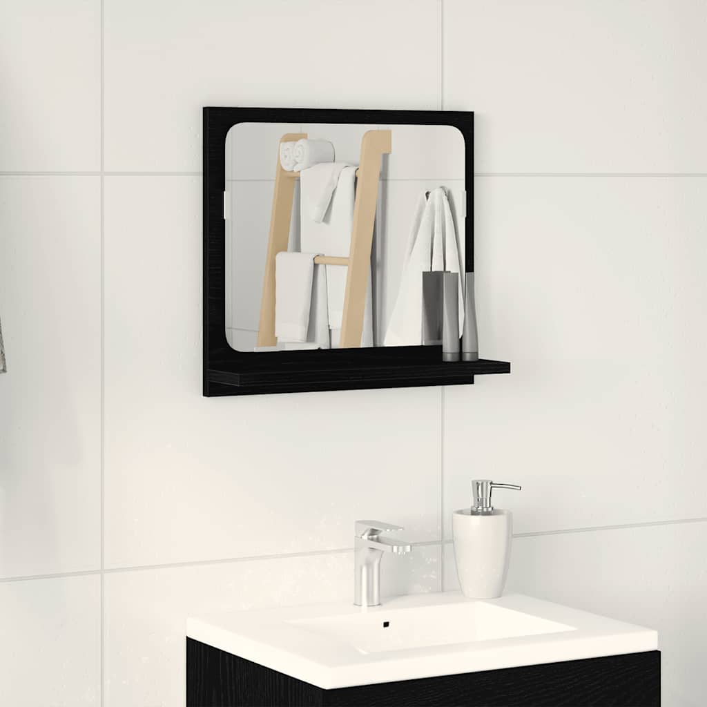 Badrumsspegel svart ek 40x10,5x37 cm konstruerat trä