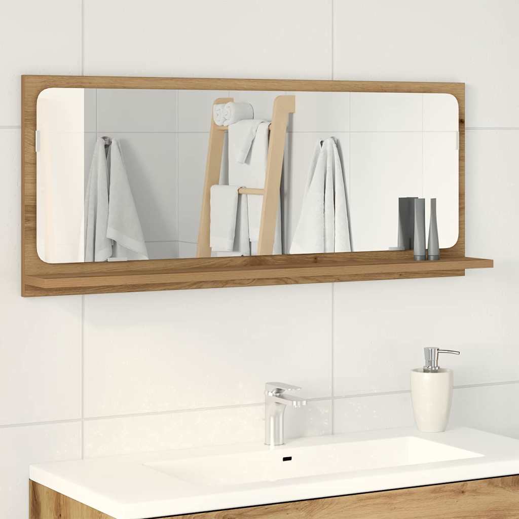Spegelhylla artisan ek 90 x 10,5 x 37 cm Konstruerat trä
