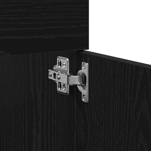 Diskbänksskåp med lagring med dörr Svart Ek Konstruerat trä