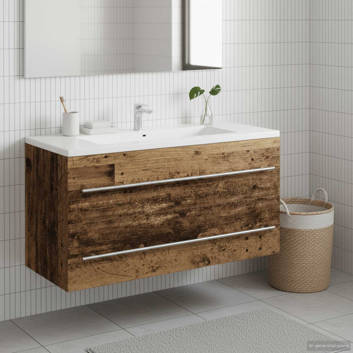 Diskbänksskåp Gammalt trä 100 x 38,5 x 48 cm Konstruerat trä