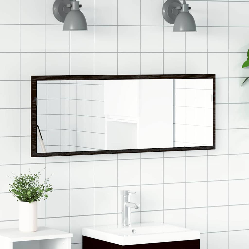 LED Badrumsspegel Svart Ek 100 x 8,5 x 37 cm Glas