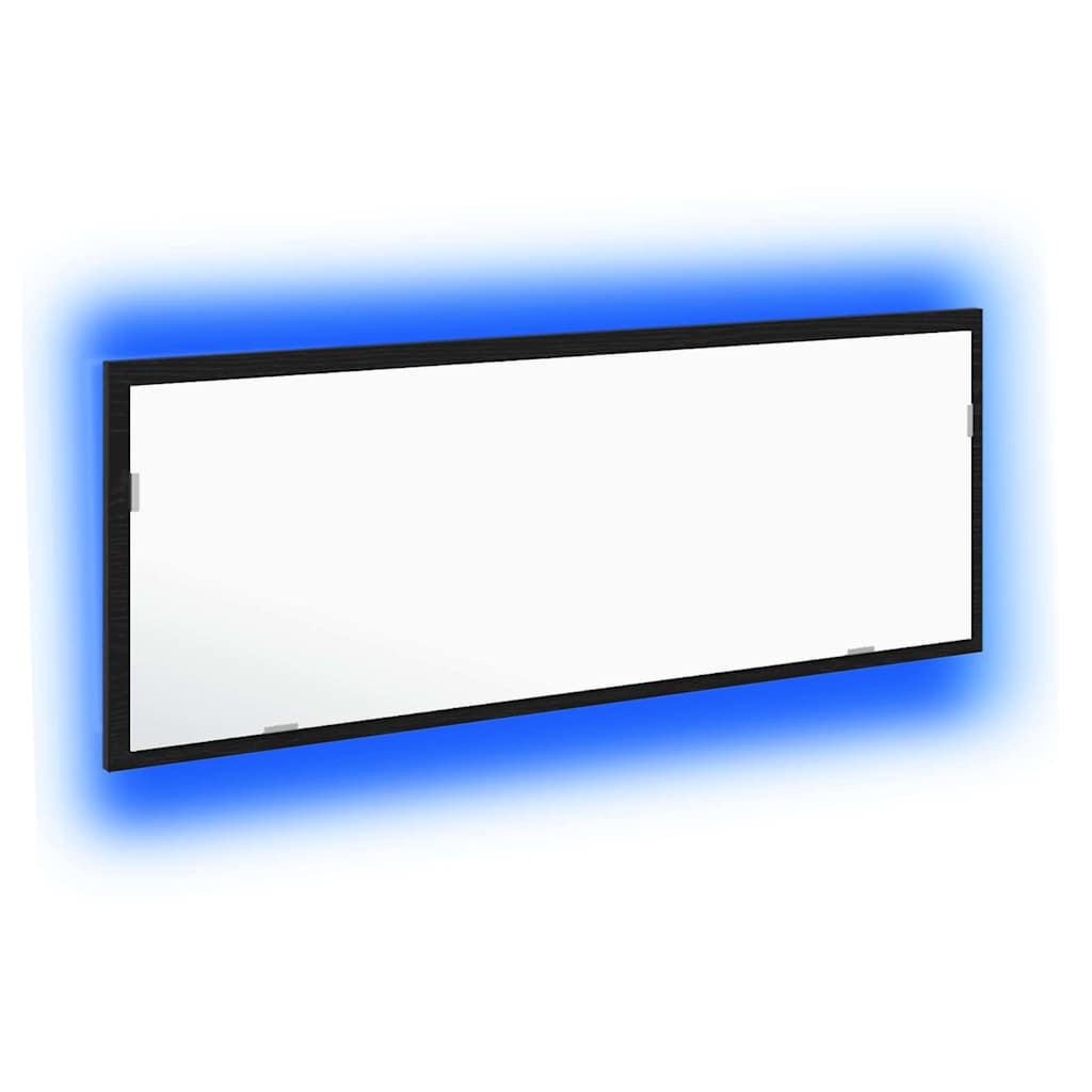 LED Badrumsspegel Svart Ek 100 x 8,5 x 37 cm Glas