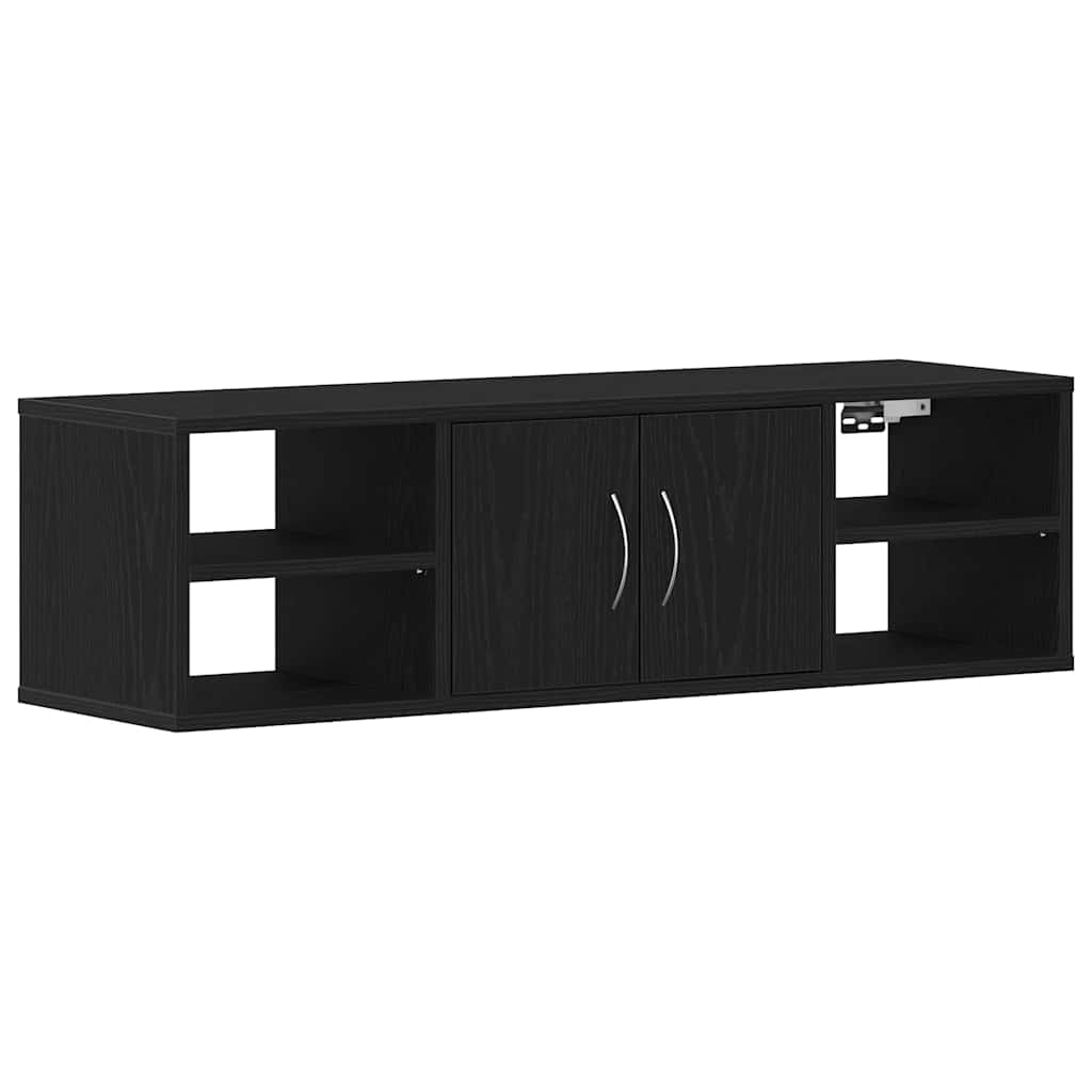 Vägg hylla Väggmonterat Svart Ek 102 x 30 x 29 cm