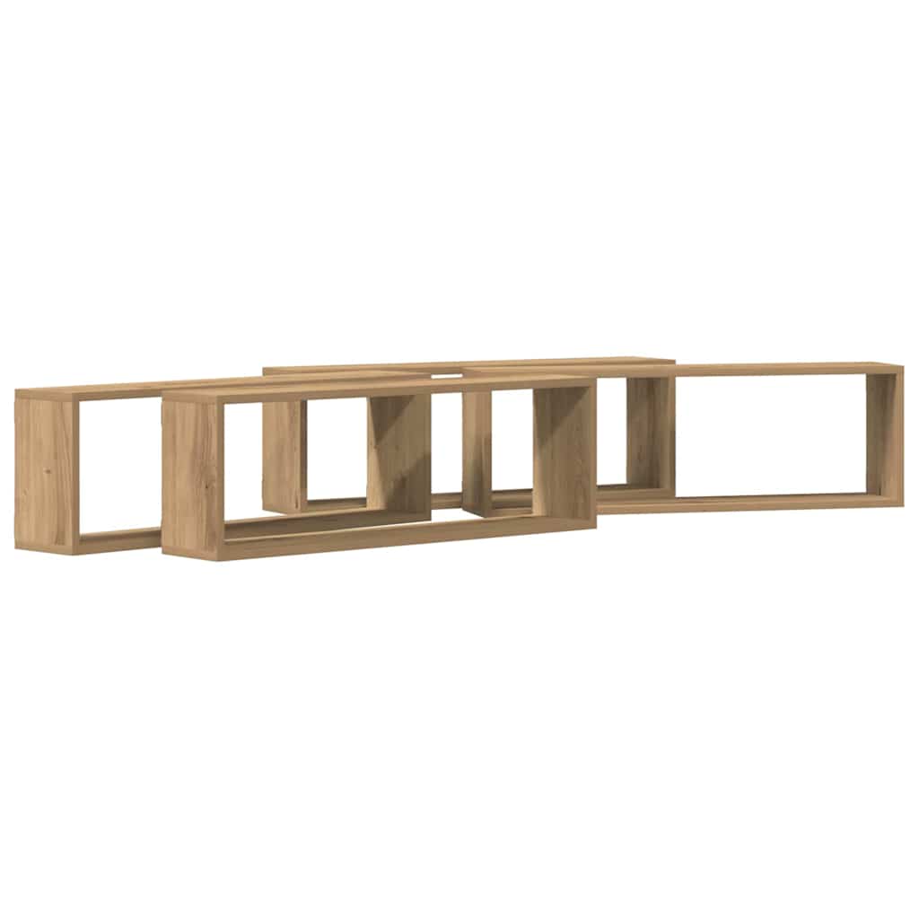 Vägg hyllor 4 st Artisan Ek 80 x 15 x 26 cm Konstruerat trä