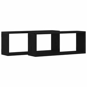 Vägghyllor 2 pcs Svart ek 60 x 15 x 23 cm Konstruerat trä