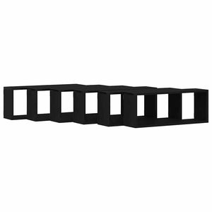 Vägghyllor 6 pcs Svart ek 60 x 15 x 23 cm Konstruerat trä