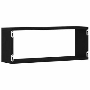 Vägghyllor 6 pcs Svart ek 60 x 15 x 23 cm Konstruerat trä