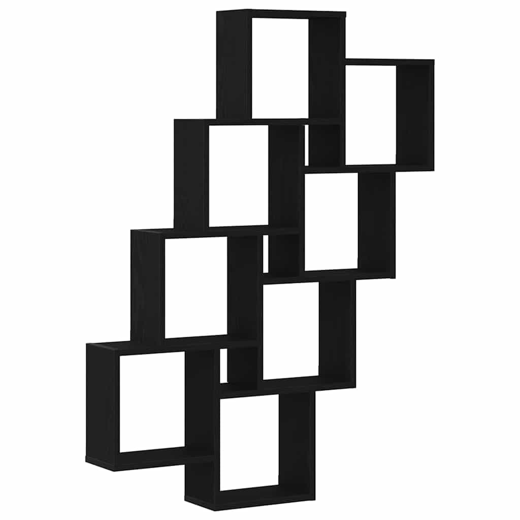 Vägg hylla Väggmonterat Svart Ek 90 x 15 x 119,5 cm