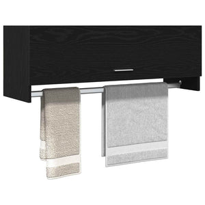 Garderob med låda Svart Ek 100 x 32,5 x 35 cm Konstruerat trä