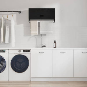 Garderob med låda Svart Ek 70 x 32,5 x 35 cm Konstruerat trä