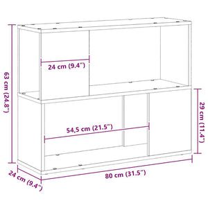 TV-bänkset Svart Ek 80 x 24 x 63 cm Konstruerat trä