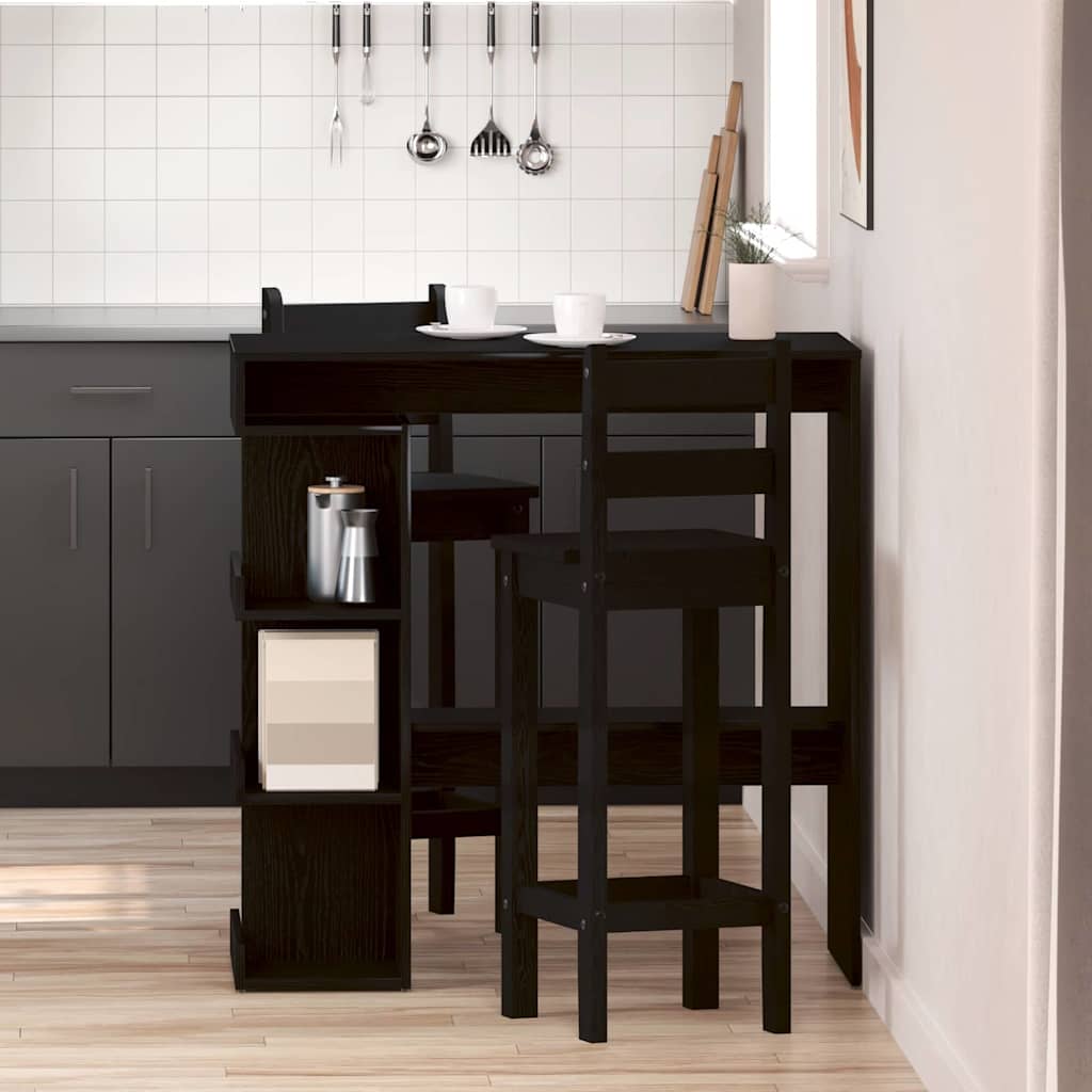 Barbord 100 x 48 x 101,5 cm Konstruerat trä Svart Ek