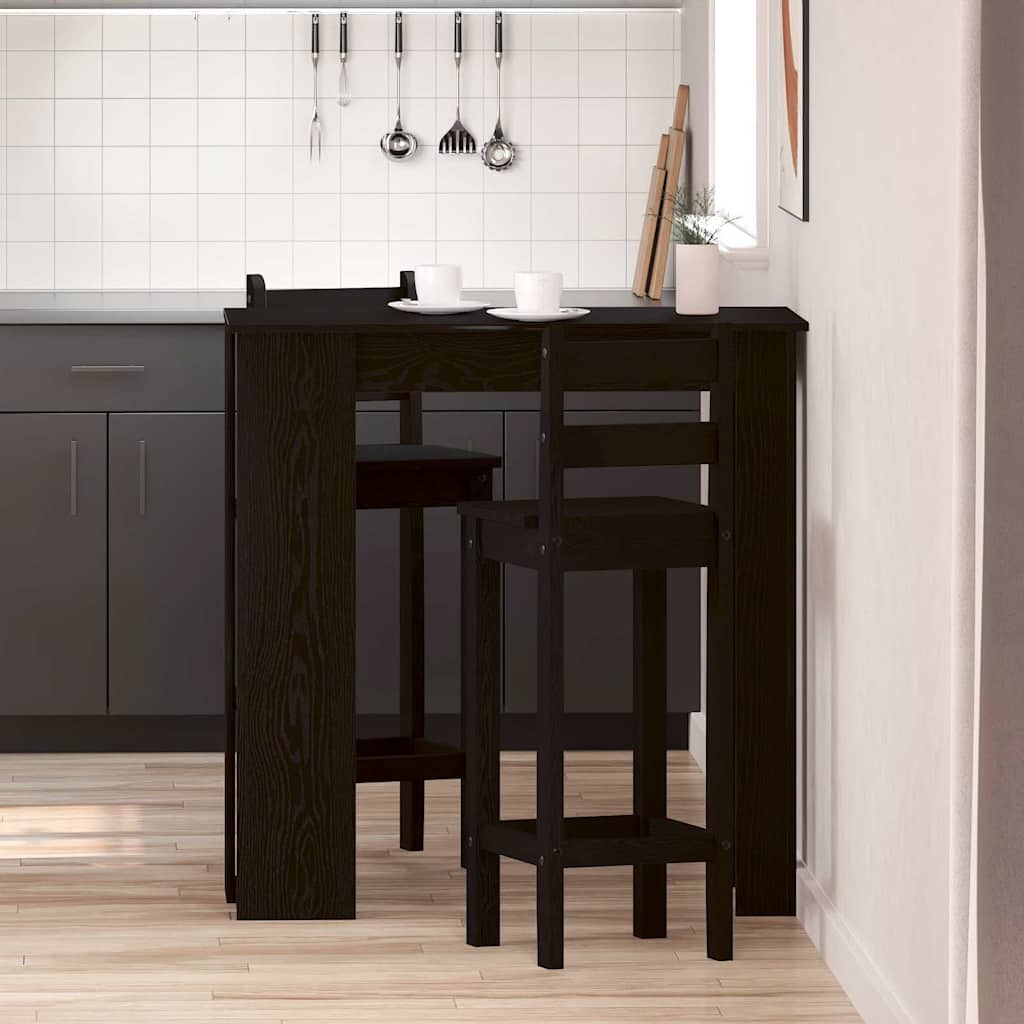 Barbord 102 x 50 x 103,5 cm Konstruerat trä Svart Ek
