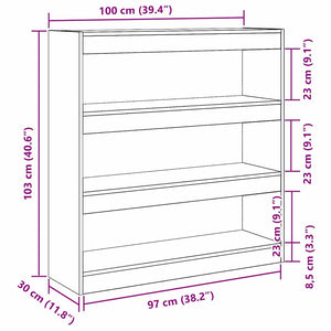 Bokskåp Gammalt trä 100 x 30 x 103 cm Konstruerat trä