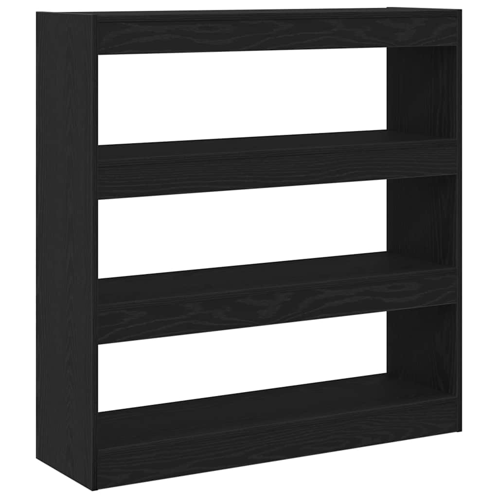 Bokskåp 3 nivåer 100 x 30 x 103 cm Konstruerat trä Svart Ek