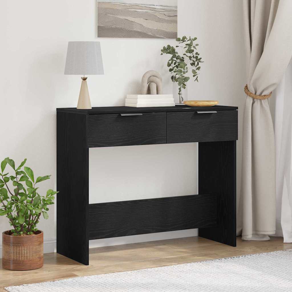 Konsolbord Svart Ek 30 x 36 x 75 cm Konstruerat trä