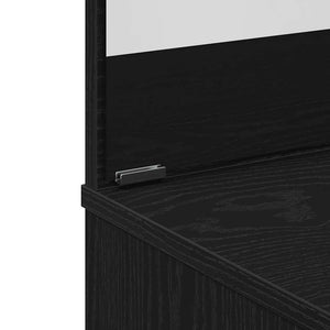 Smyckebord med låda Svart Ek 74,5 x 40 x 141 cm Konstruerat trä