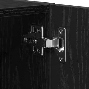 Väggskåp Väggmonterad Svart Ek 60 x 30 x 70 cm Konstruerat trä