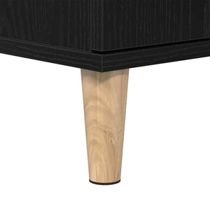 Badrumsskåp med hylla Svart Ek 30 x 30 x 100 cm Konstruerat trä