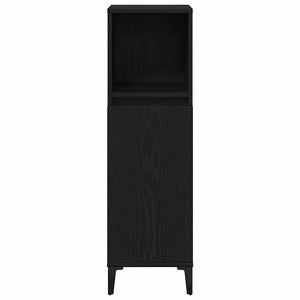 Badrumsskåp med hylla Svart Ek 30 x 30 x 100 cm Konstruerat trä