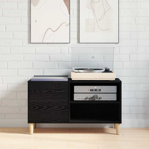 Skivskåp Svart ek 84,5 x 38 x 48 cm Konstruerat trä