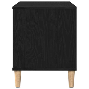 Skivskåp med hylla Svart Ek 100 x 38 x 48 cm Konstruerat trä