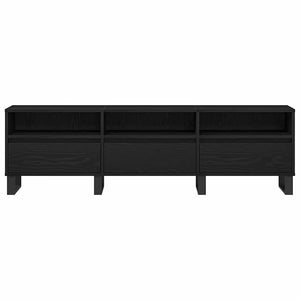 TV-skåp med låda Svart Ek 150 x 30 x 44,5 cm Konstruerat trä