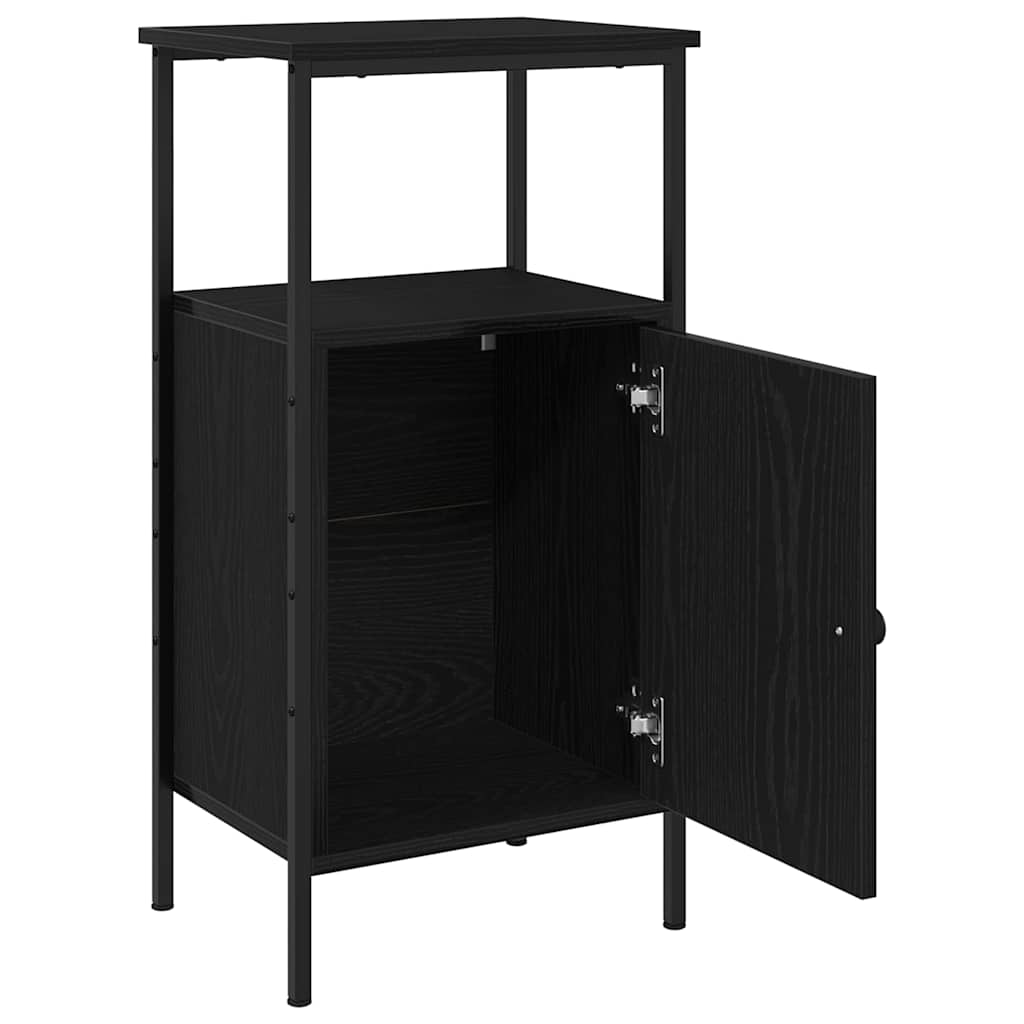 Nattduksbord 2 pcs Svart Ek 41 x 31 x 80 cm Konstruerat trä
