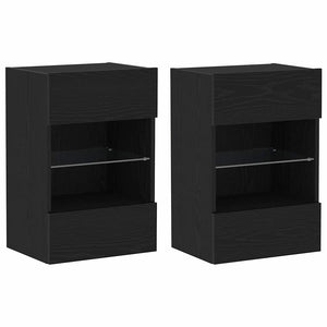 TV-bänkset 2 pcs Svart 40 x 30 x 60,5 cm Konstruerat trä