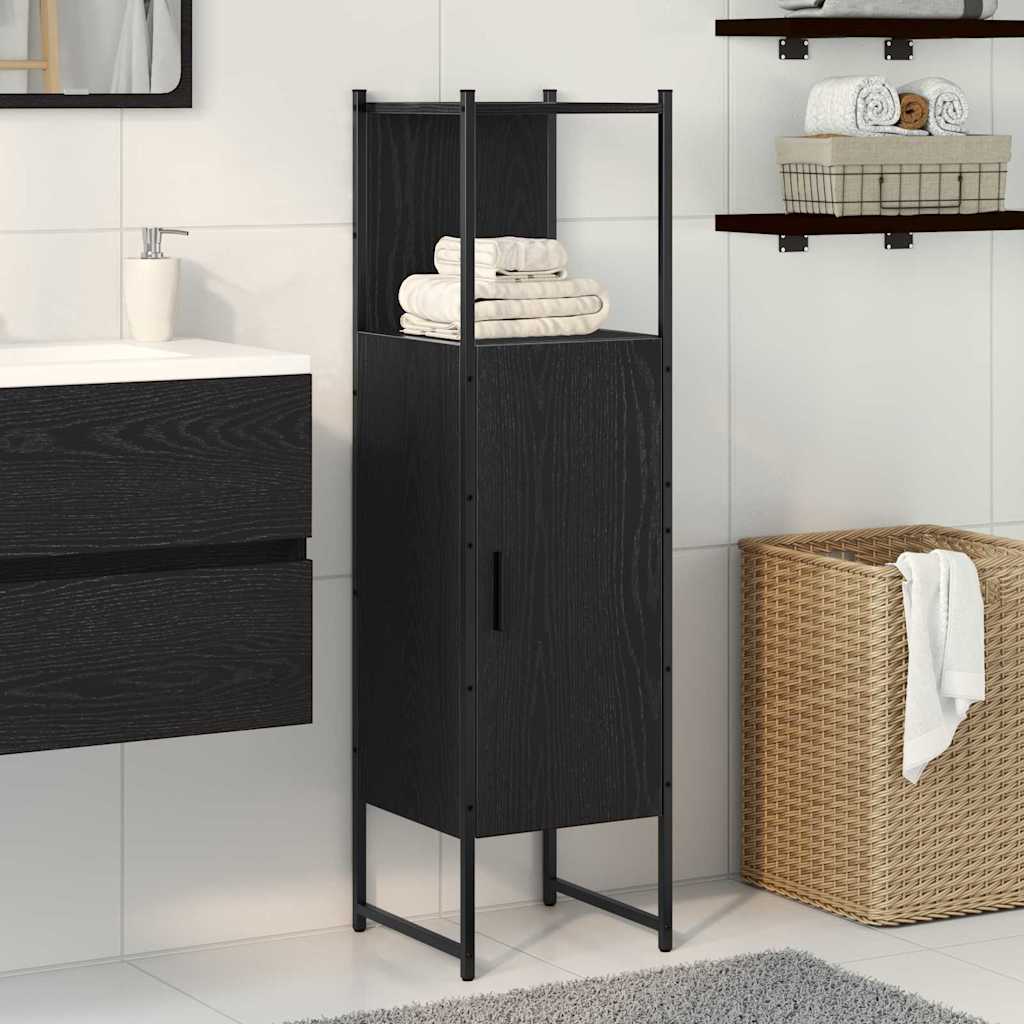 Badrumsmöbelset Svart Ek 33 x 33 x 120,5 cm Konstruerat trä