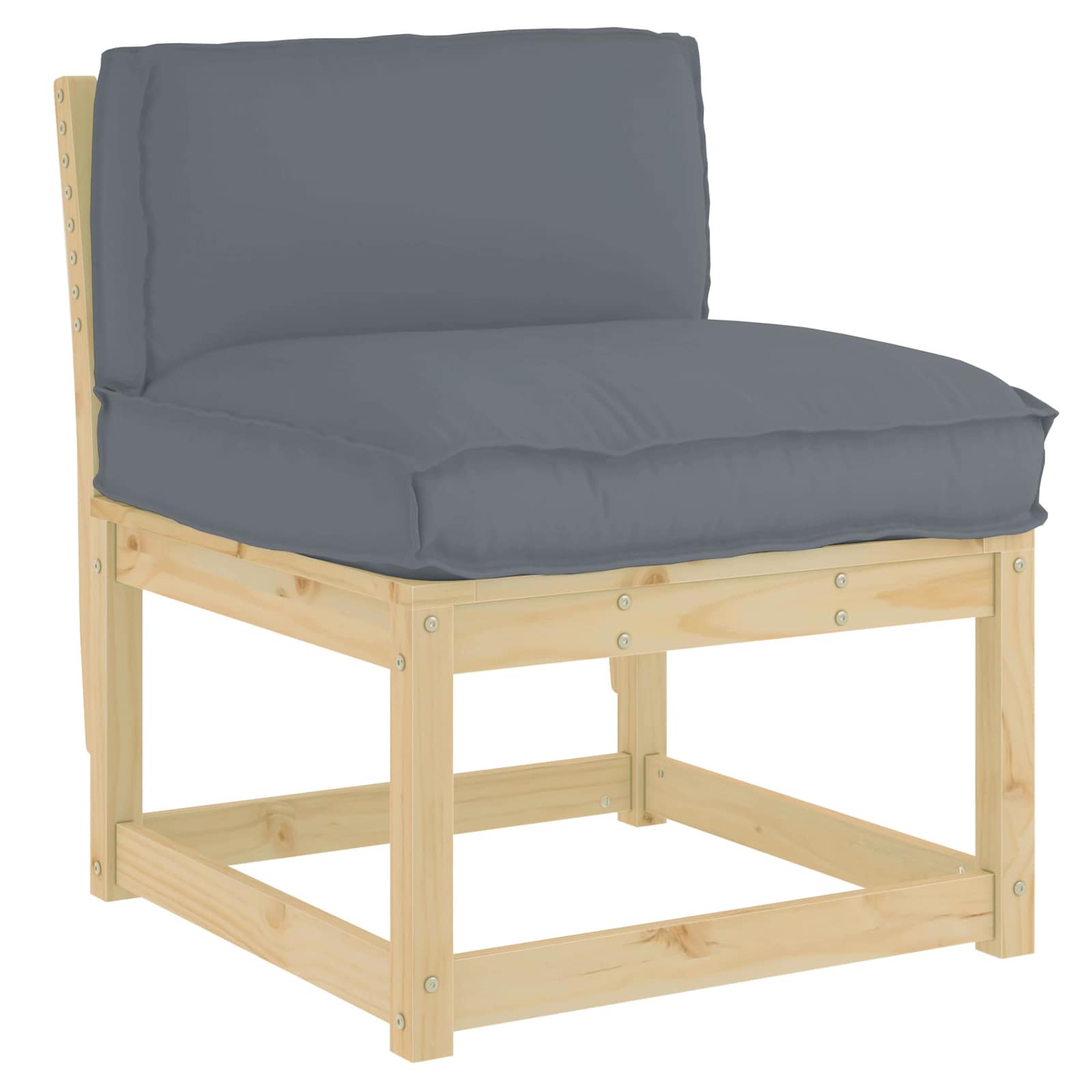 Kudde Oxford Tyg Antracit 70 x 40 x 12 cm