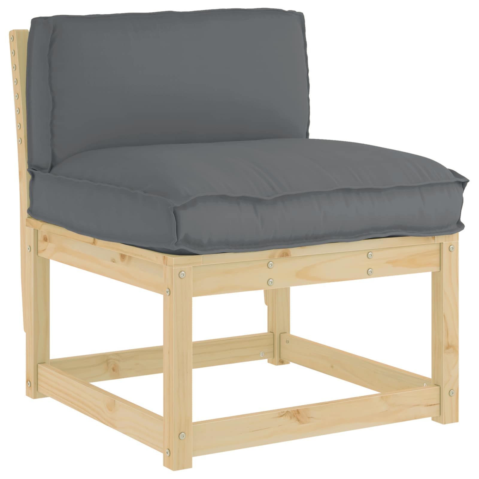 Kudde Oxford Tyg Antracit 80 x 40 x 12 cm