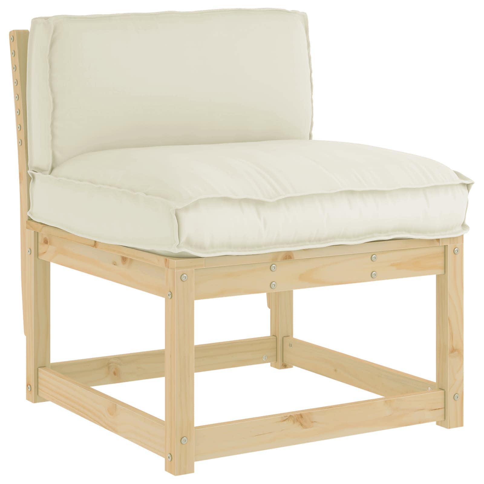 Kudde Oxford Tyg Gräddvit 80 x 40 x 12 cm