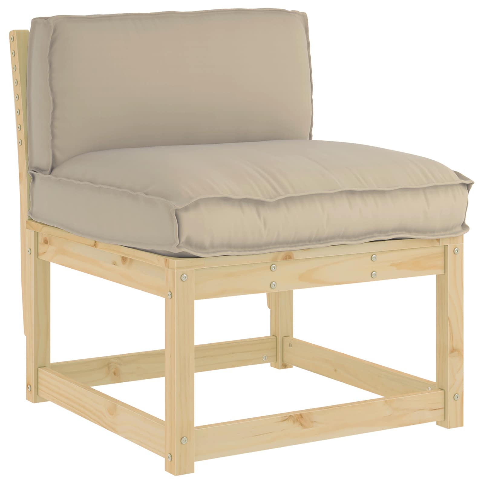 Kudde Oxford Tyg Taupe 80 x 40 x 12 cm