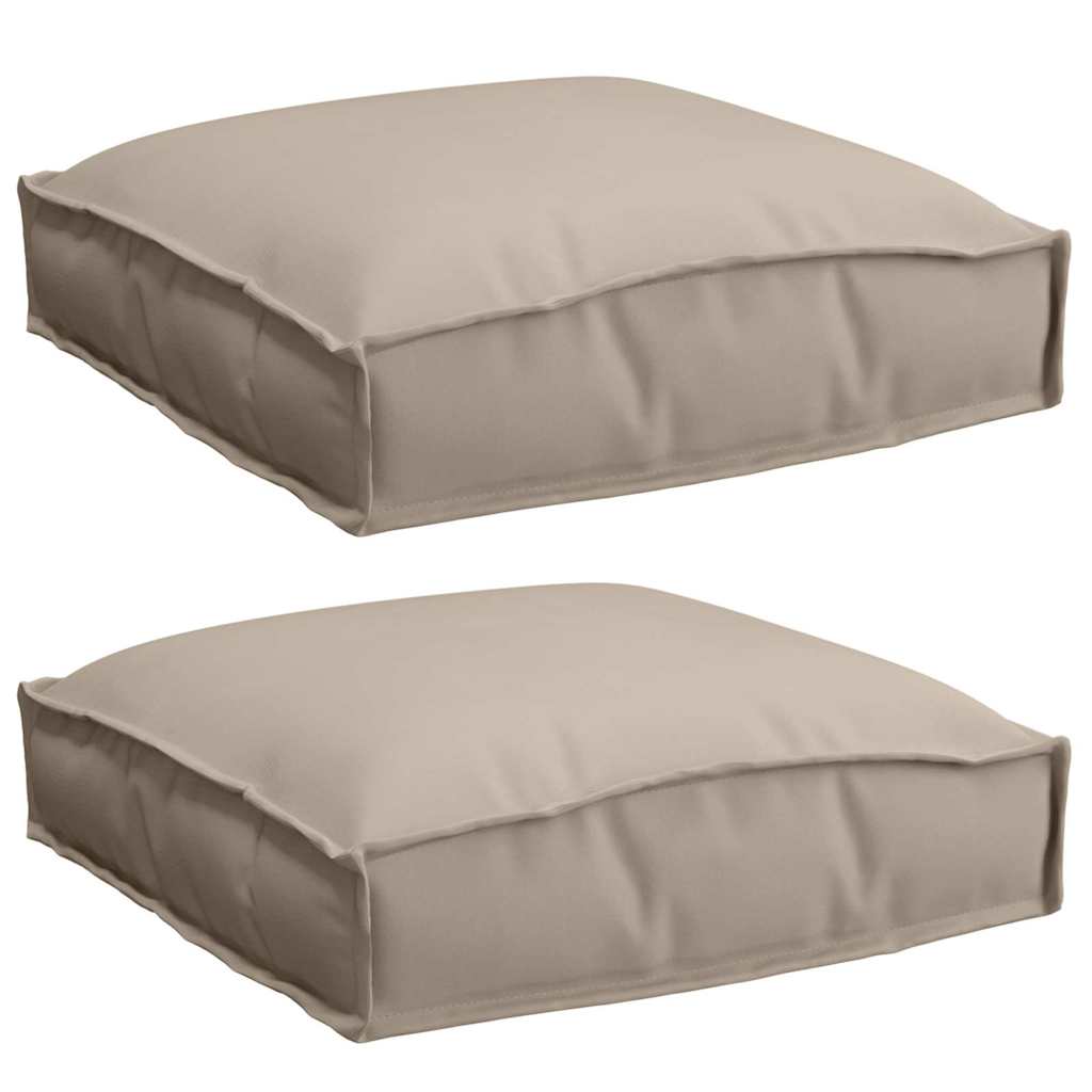 Kudde 2 st Oxford Tyg Taupe 40 x 40 x 8 cm