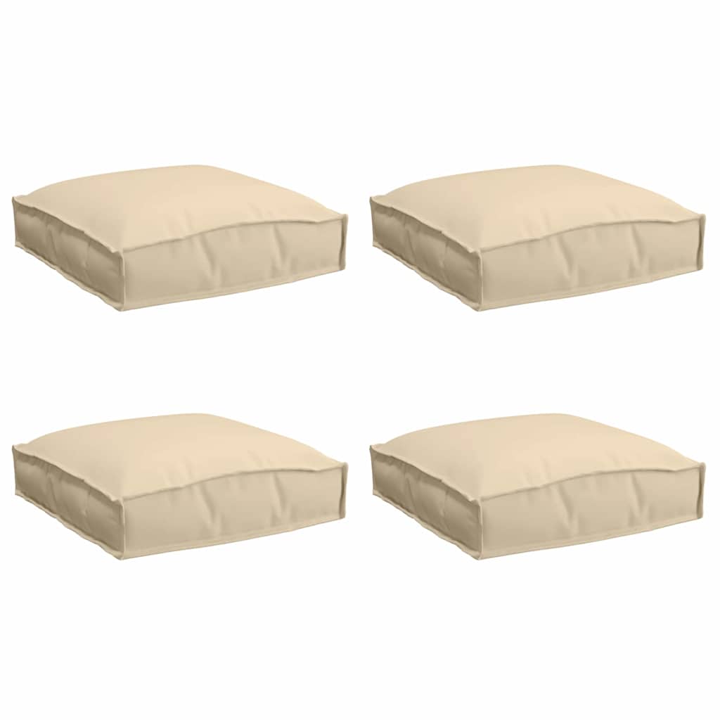 Kudde 4 pcs Beige 40 x 40 x 8 cm Oxford Tyg