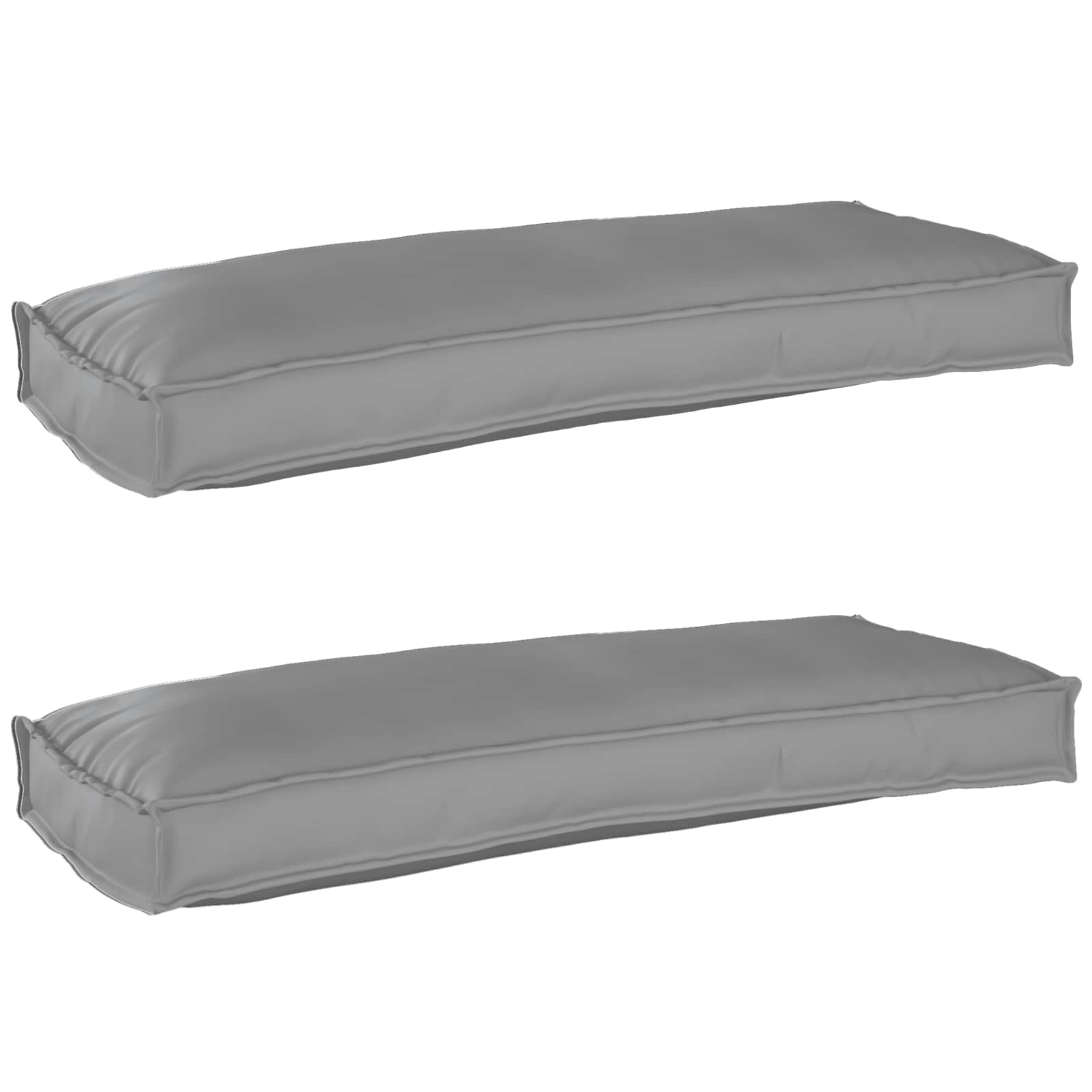 Pallkuddset 2 st Oxford Tyg Grå 100 x 40 x 8 cm