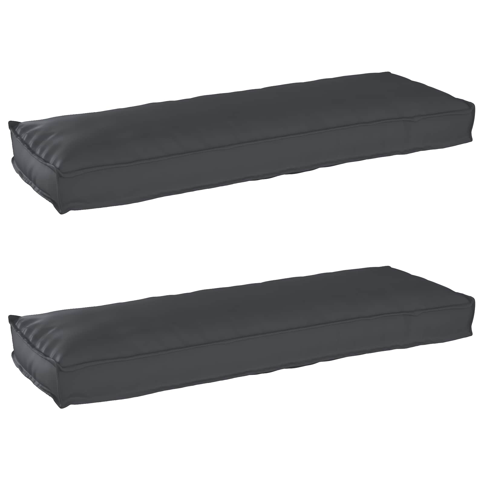 Pallkuddset 2 pcs Svart 120 x 40 x 8 cm Oxford Tyg