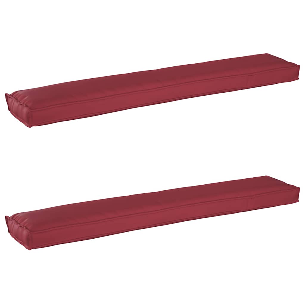 Pallkuddset 2 st Oxford Tyg Vinröd 200 x 40 x 8 cm