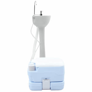 Camping Toalettsats 2 pcs Blå och Vit Högdensitetspolyeten