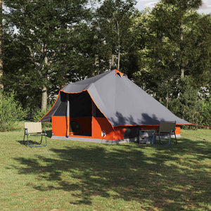 Tipi Tält med tak Grå och orange 358 x 296 x 258 cm taffeta