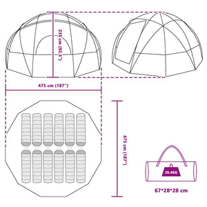 Campingtält med tak Grön 475 x 475 x 235 cm Polyester