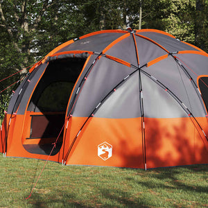Campingtält med tak Grå och orange 475 x 475 x 235 cm Polyester