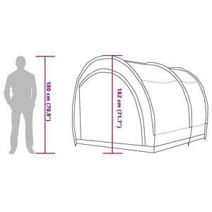 Cykelförrådstält med tak Grå och orange 256 x 222 x 182 cm