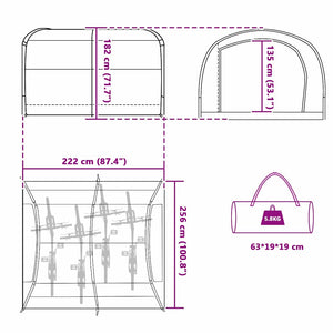 Cykelförrådstält med tak Grå och orange 256 x 222 x 182 cm