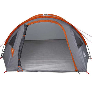 Campingtält med tak Grå och orange 308 x 268 x 130 cm Polyester
