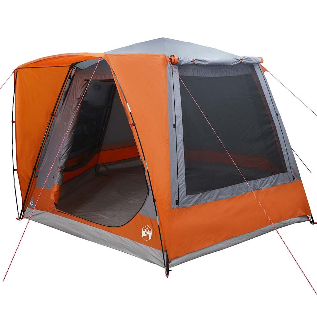Campingtält Grå och orange 420 x 420 x 227 cm Polyester