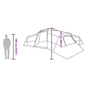 Familjetält med tak med lagring Grön 833 x 585 x 216 cm taffeta